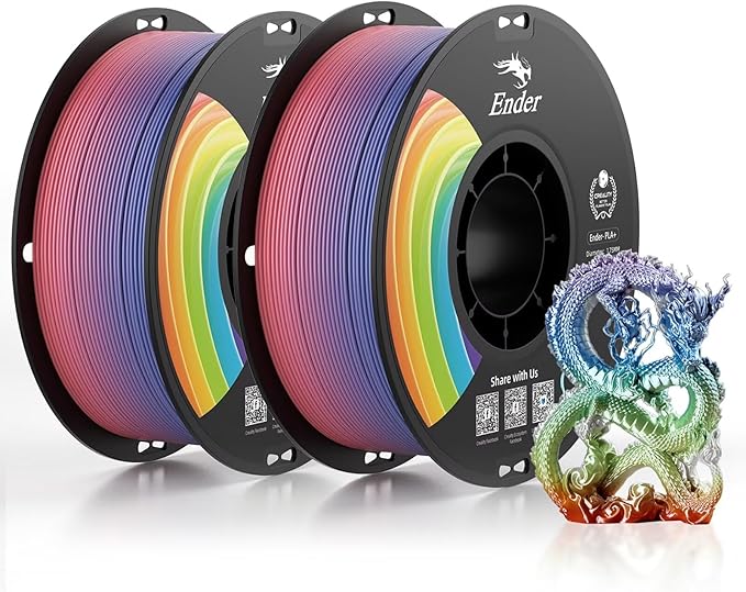 Creality 3D Printer Filament, PLA Plus Filament 1.75mm Rainbow, PLA Pro by Creality