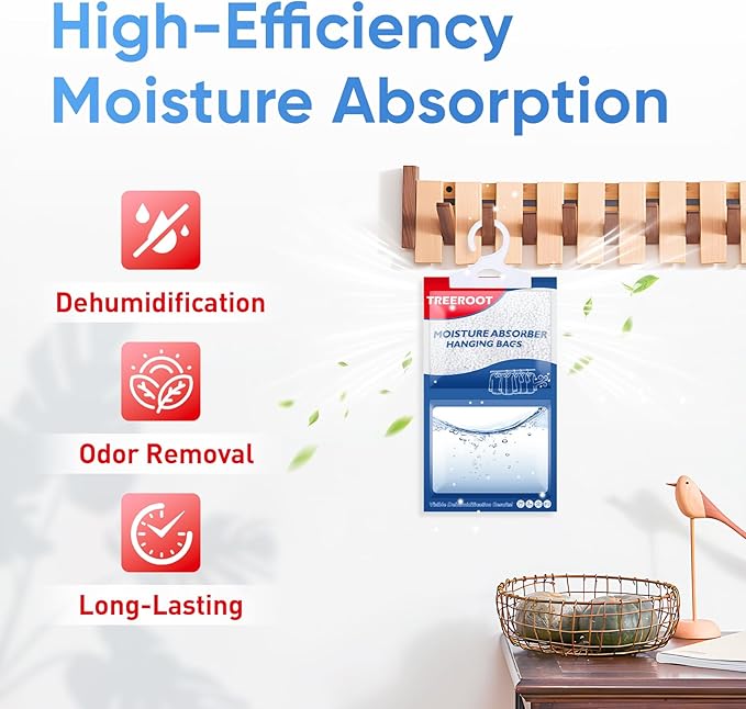 32 Pack Moisture Absorbers for Closet, 6.4OZ Hanging Closet Dehumidifier Bags - Image 3