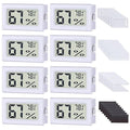 8-Pack Mini Digital Hygrometer Thermometer, Front-View Frame Adhesive by FN