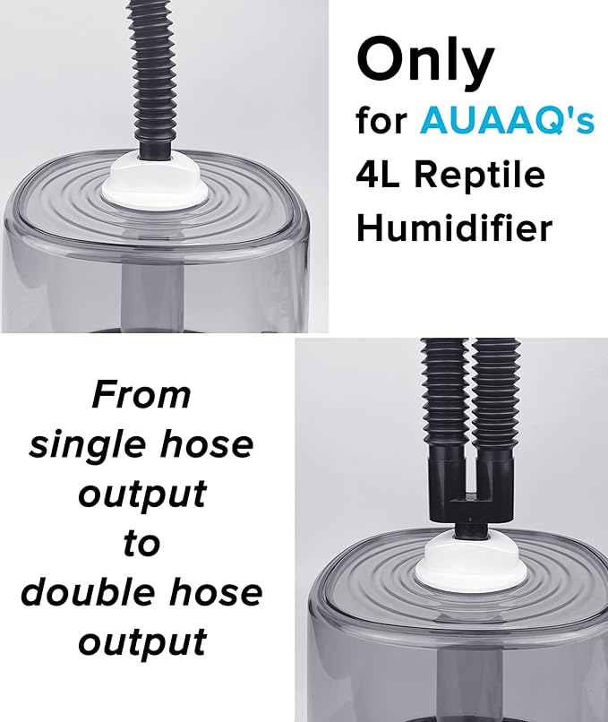 Accessories of AUAAQ's Reptile Humidifier, Including Dual Hose Nozzle, Two - Image 2