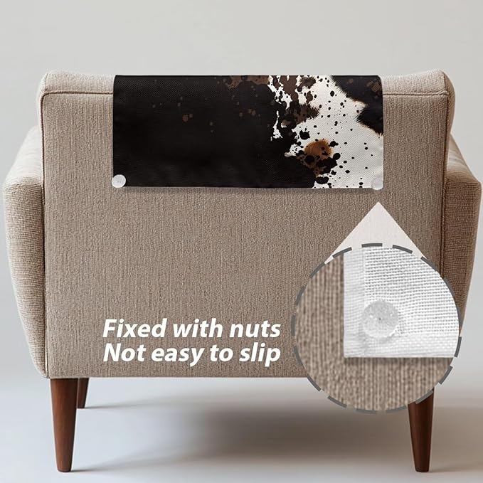 Cowhide Print Slipcovers for Couches and Sofas Headrest Recliner Protector - Image 5