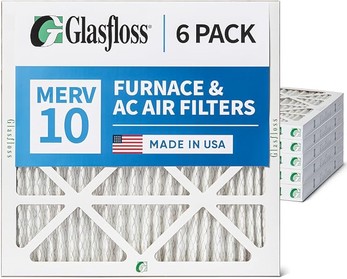 16x16x2 MERV 10 2" Inch Pleated Air Filters By Glasfloss. Box of 6. Actual - Image 7