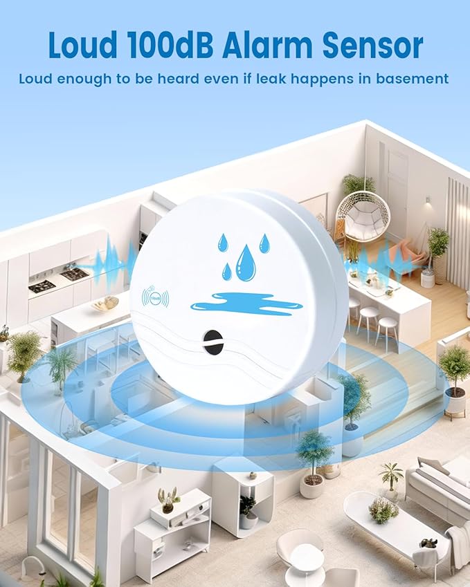 12 Pack Water Leak Detectors for Home, 100dB Waterproof Water Sensor Alarm Leak - Image 2