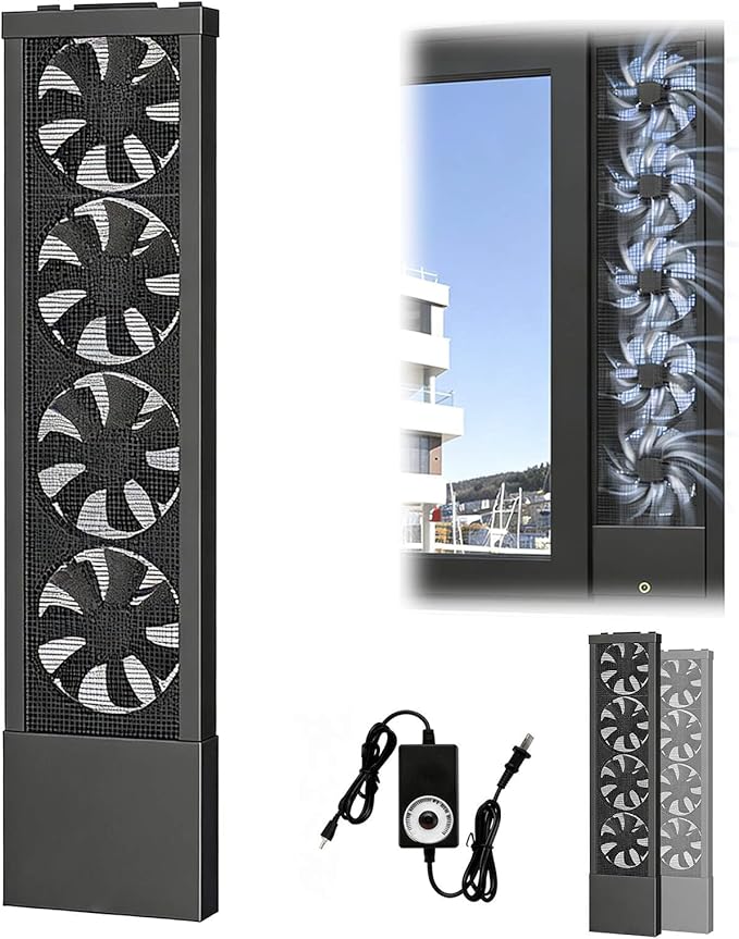 Vertical Window Exhaust Fan for Sliding Windows-Easy Tool-Free Installation by Unknown