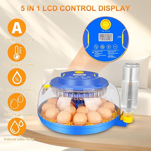 Automatic Egg Incubator with Auto-Turning & Humidity Control, 18 Eggs Capacity - Image 2