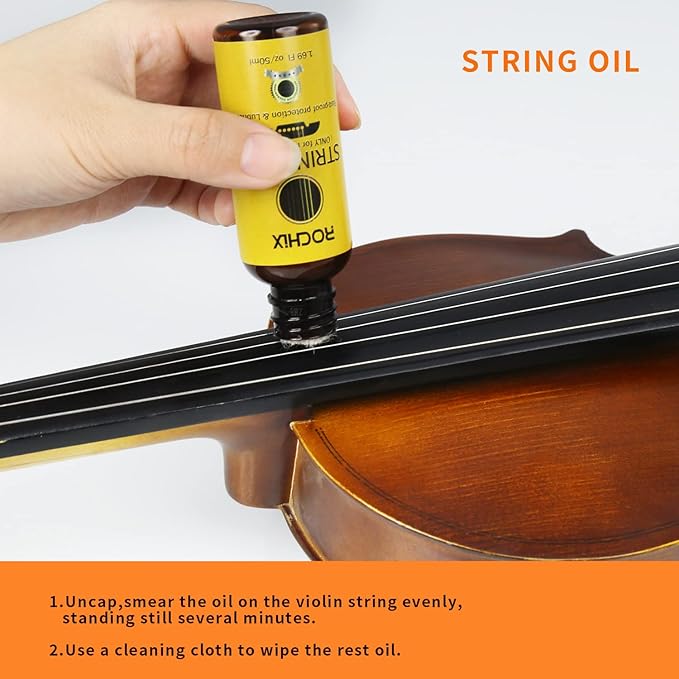 All-in-One Violin Care Cleaning & Maintenance Kit: Beeswax, Liquid Rosin - Image 2