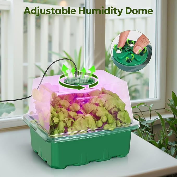MIXC Seed Starter Kit with Grow Light, Elevated Seedling Tray Kit with - Image 5