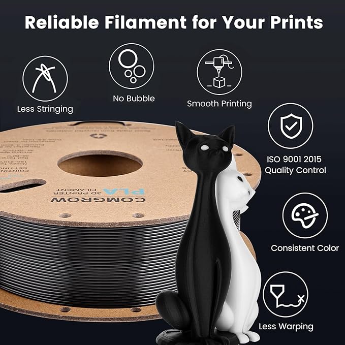 Comgrow PLA 3D Printer Filament, 3D Printer PLA Filament 1.75mm, Dimensional - Image 4