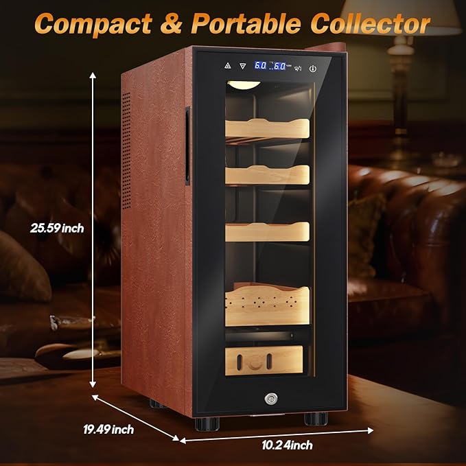 Electric Humidor with Leather-35L Cooling & Heating Humidor, Smart Touch - Image 7
