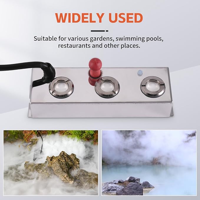 3 Head Mist Maker Ultrasonic Mist Fogger Air Humidifier Water Fountain Fog - Image 8
