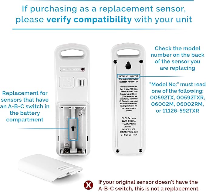 AcuRite Wireless Indoor Outdoor Temperature and Humidity Sensor - Image 3