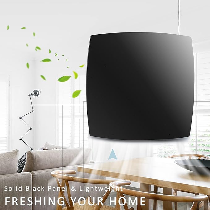 4in Black Bathroom Exhaust Fan for Window, 55CFM IPX4 ABS Plug-in Extractor Fan - Image 6