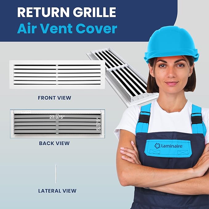 24x6 Inch Air Return Vent Cover Decorative – Premium Aluminum AC Vent Cover - Image 2