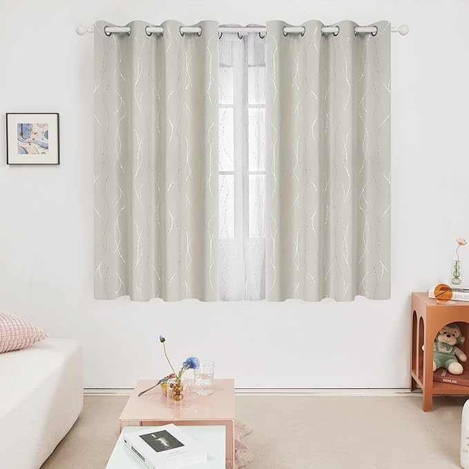 Deconovo Beige Curtains for Living Room, Thermal Insulated Soundproof Drapes - Image 2