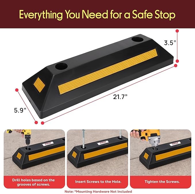 Pyle Curb Garage Vehicle Floor Stopper - Image 7