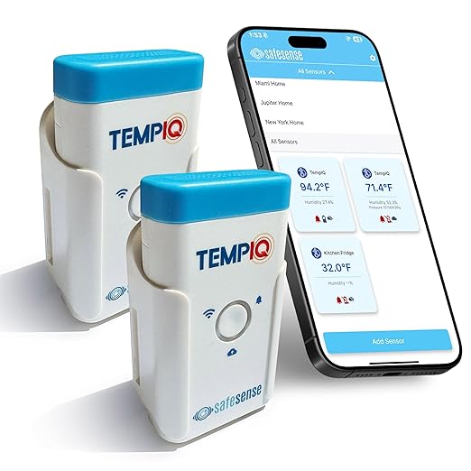 TEMPIQ WiFi 2-Pack Temperature & Humidity Sensor by SAFESENSE