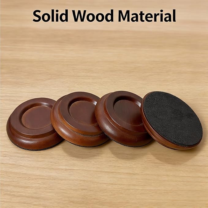 4 Pcs Solid Wood Upright Piano Caster Cups, Non-Slip & Anti-Noise - Image 5