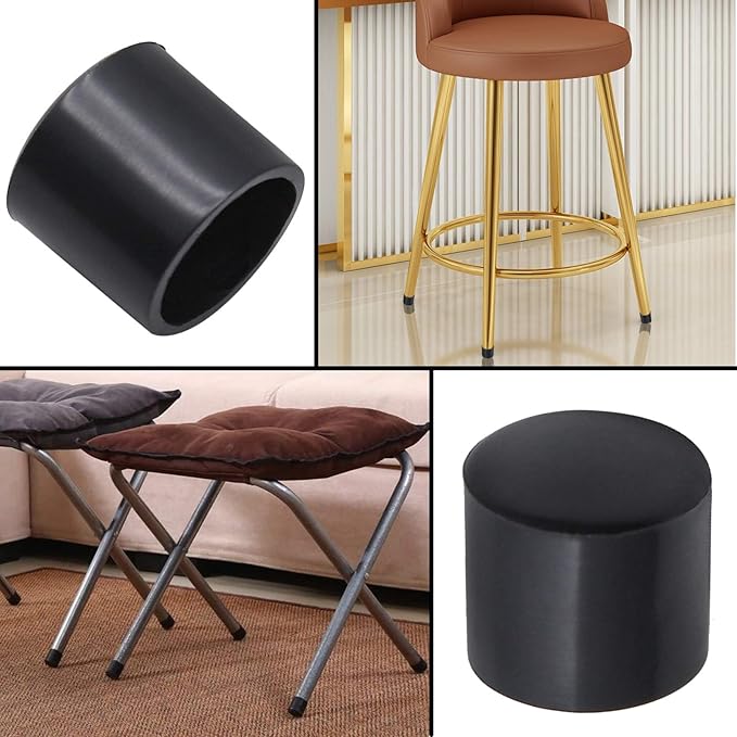 60Pcs Round Rubber End Caps 1/2" ID Vinyl Flexible Bolt Chair Foot Covers Screw - Image 4