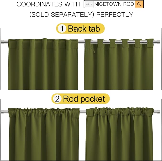 NICETOWN Bedroom Curtains Blackout Draperies Panels - Image 4