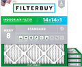 Filterbuy 14x14x1 Air Filter MERV 8 Essential Dust & Allergy Defense, by Filterbuy