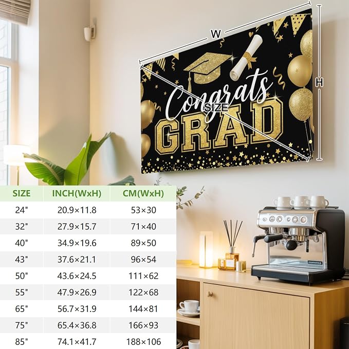 Graduation Celebration Balloon Indoor TV Cover, Elastic TV Screen Protector - Image 4
