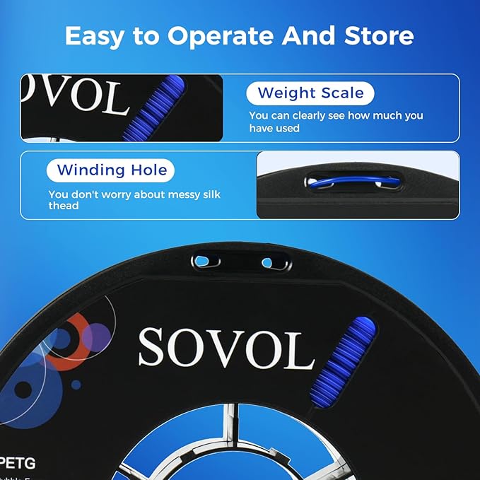 Sovol 3D Printer PETG Filament 1.75mm 1KG, High Precision, Strong Toughness - Image 7