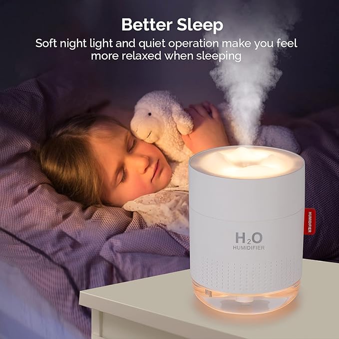 Portable Mini Humidifier, 500ml Small Cool Mist Humidifier, USB Personal - Image 3