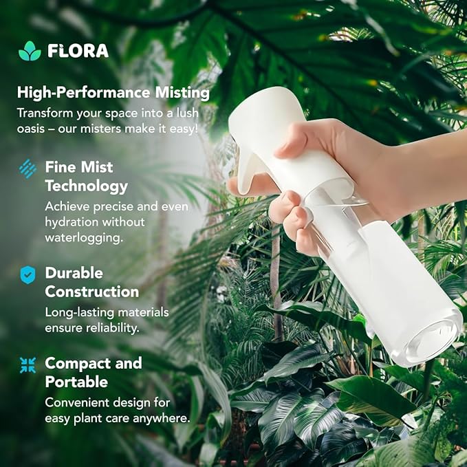 Flora Premium Plant Mister Spray Bottle Producing Gentle & Fine Mist - Image 2