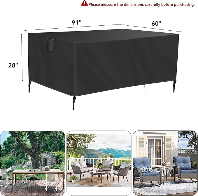 TUOKING Outdoor Furniture Covers Heavy-Duty 420D Waterproof Cover, All-Weather - Image 2