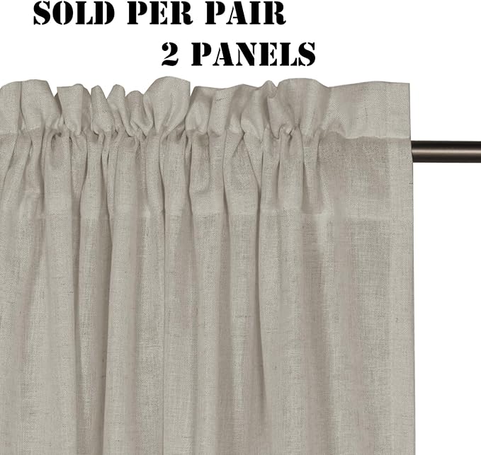 H.VERSAILTEX Linen Curtains Elegant Natural Linen Blended Curtains Energy Light - Image 2