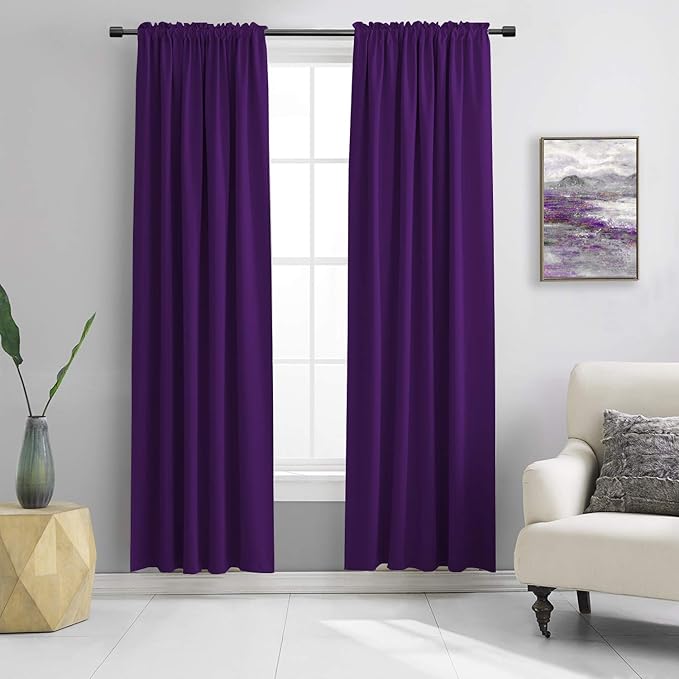 DONREN 84 Inches Long 2 Panels Blackout Curtain Panels by DONREN