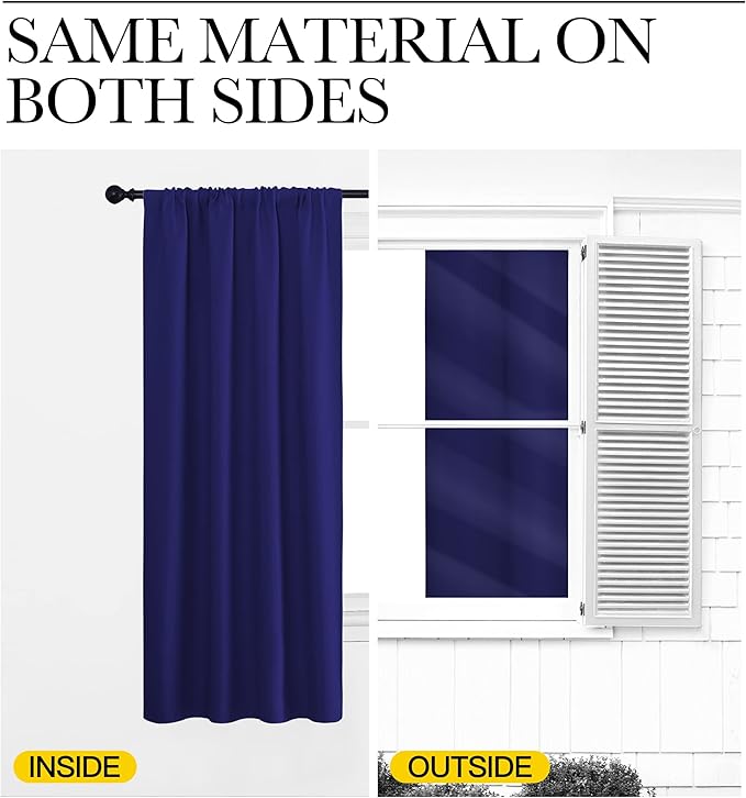 NICETOWN Blackout Curtains for Living Curtains, 1 Pair, 34-inch W x 72-inch L - Image 5