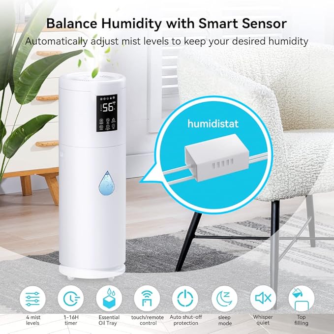Humidifiers for Large Room Home Bedroom 2000 sq.ft. 17L/4.5Gal Large Humidifier - Image 3