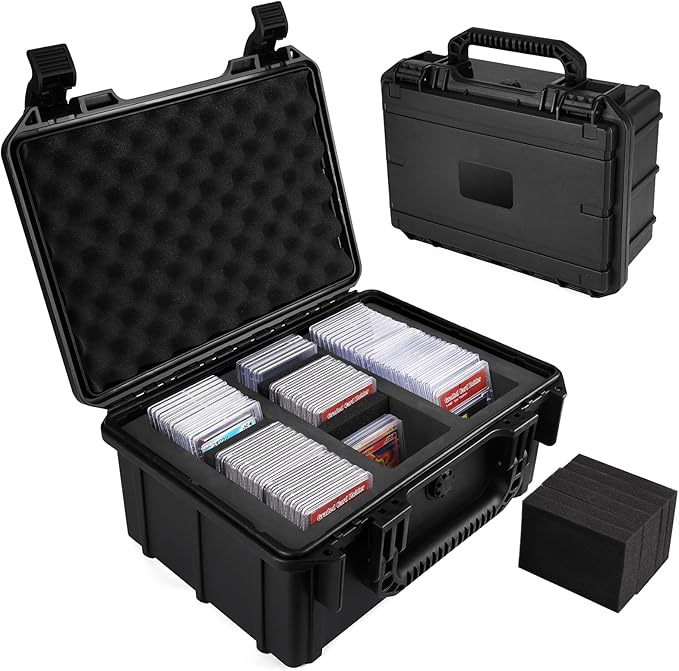 QINGUANG Graded Card Storage Box 3 Rows, Trading Card Case by QINGUANG