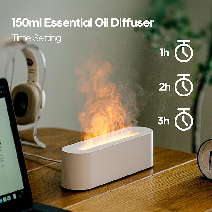 Essential Oil Air Diffuser Flame Colorful Water Vapor Fire Fireplace Humidifier - Image 4