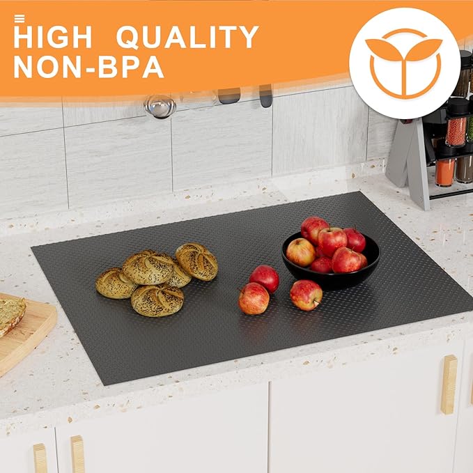 FLPMIX Black Shelf Liner 12 inch Wide: Easy to Cut Kitchen Cabinets Drawer Liner - Image 7