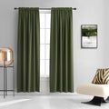 DONREN Dark Olive Green Christmas Deco Blackout Curtains 84 Inch Length by DONREN