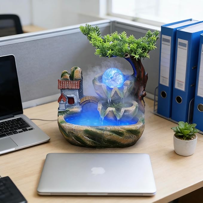 Small Bonsai Humidifier Mini Tabletop Waterfall Fountain - Image 7
