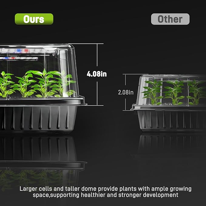 60-Cell Seed Starter Tray with Grow Light, Seedling Starter Trays with 4.08" - Image 5