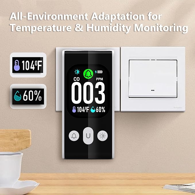 Protmex Carbon Monoxide Detector, 3-in-1 Plug-in CO Alarm - Image 9