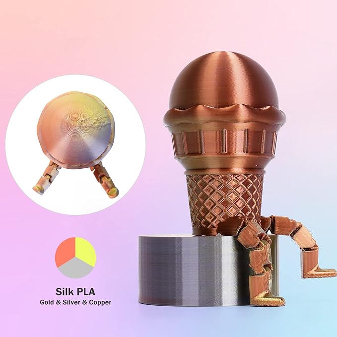 ERYONE Silk Tri Color PLA Filament 3D Printer 1.75mm +/- 0.03mm - Image 2