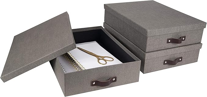 Bigso Oskar Canvas Fiberboard Document Letter Box - Image 4