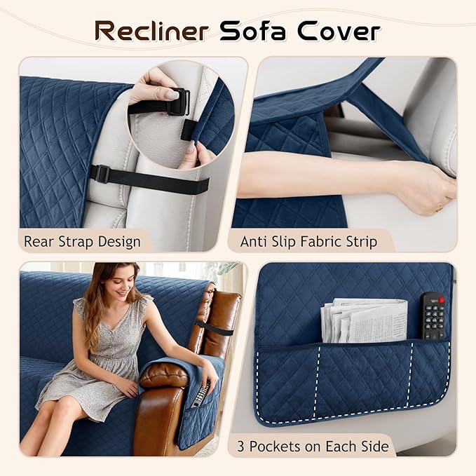 Arfntevss Waterproof Recliner Sectional Couch Covers - Image 4