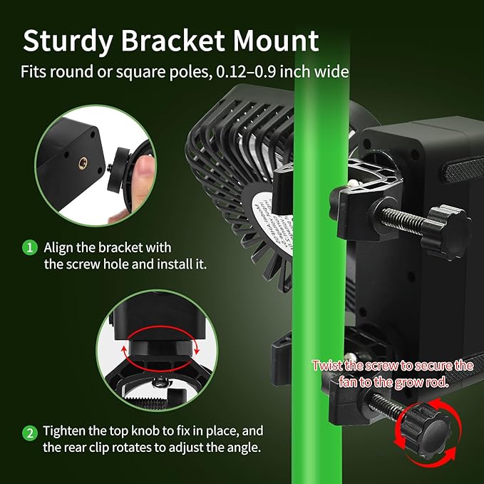 6" Grow Tent Fan with Temp & Humidity Display, Auto Temp & Humidity Control - Image 3