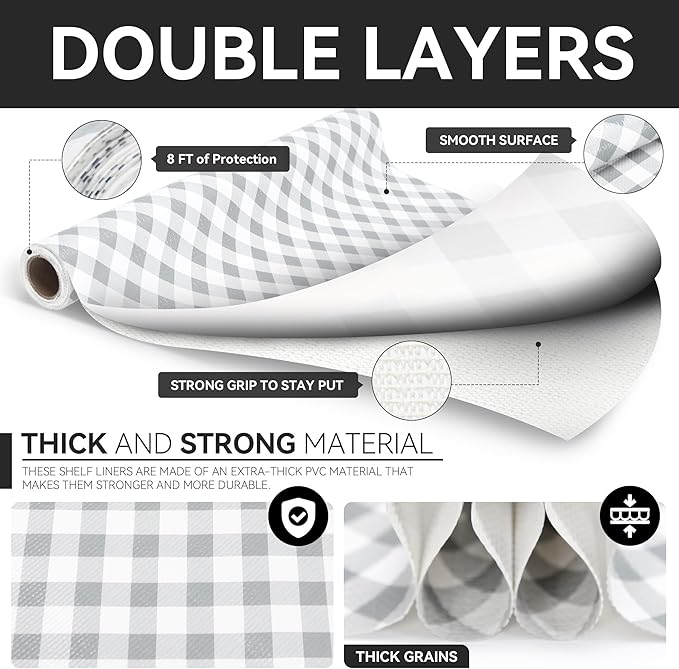 RAY STAR Shelf Liners for Kitchen Cabinets Non-Adhesive, 18 Inch X 8 Feet - Image 7