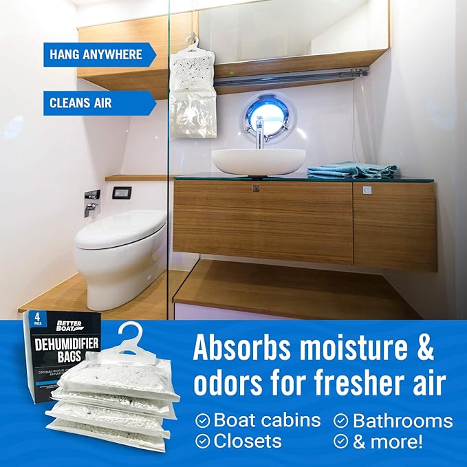 4 Pack Moisture Absorber Hanging Bags, Boat Dehumidifier - Image 8