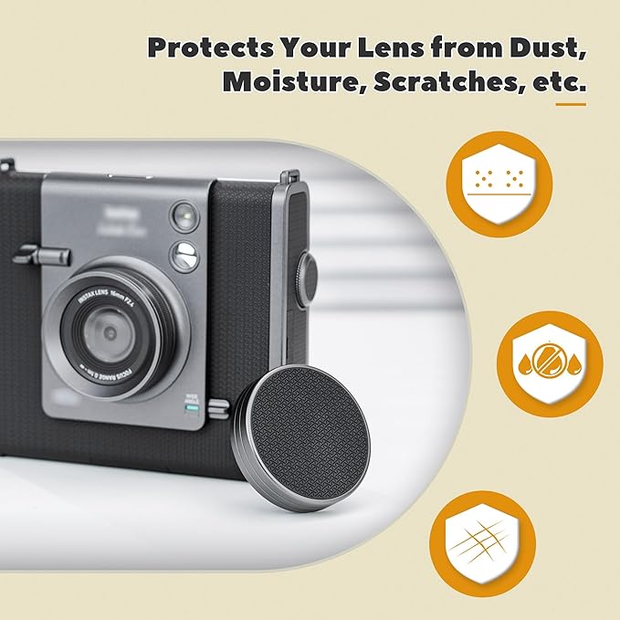 Silicone-Textured Lens Cap for Fujifilm Insta Wide Evo, Aluminum Anti-Dust - Image 3