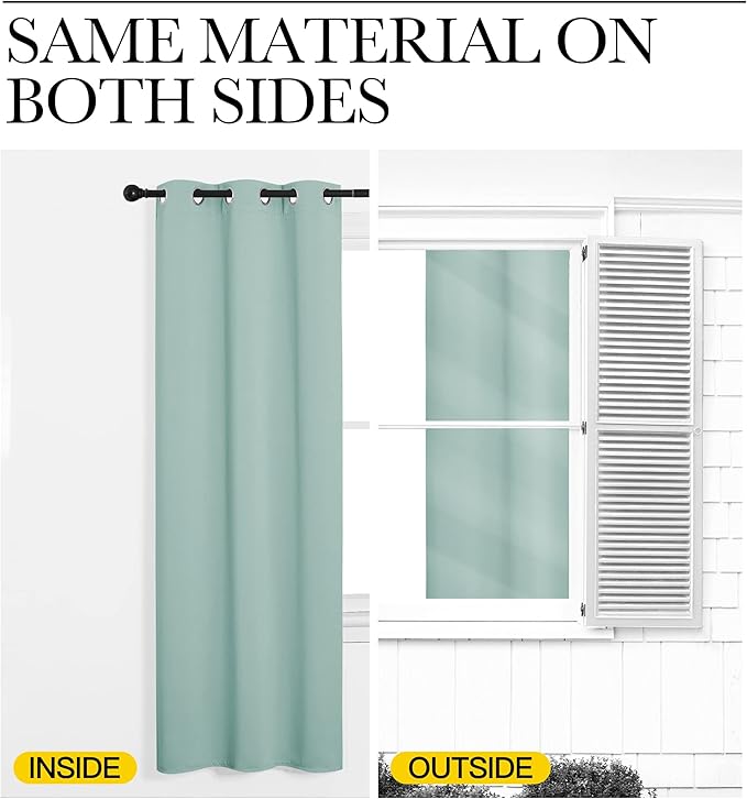 NICETOWN Aqua Blue Blackout Curtains 86" Long - Image 6