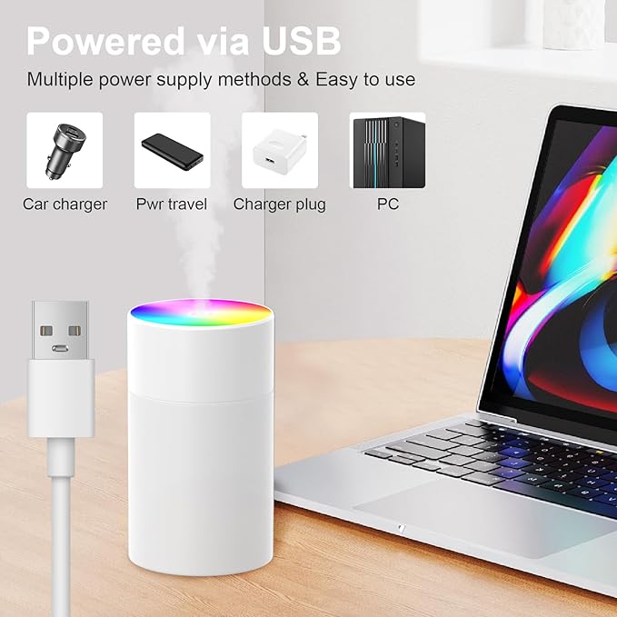 Portable Small Humidifier, USB Personal Desktop Humidifier - Image 3