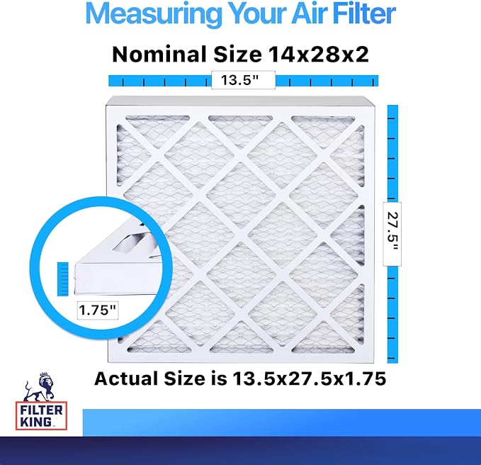 Filter King 14x28x2 Air Filter Dust & Allergy Control AC Furnace Filters - Image 2